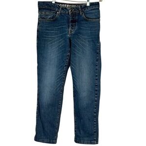 Kingsley Heath Men Madikwe Slim Fit Jeans W32 L27 Blue Denim Button Fly Africa